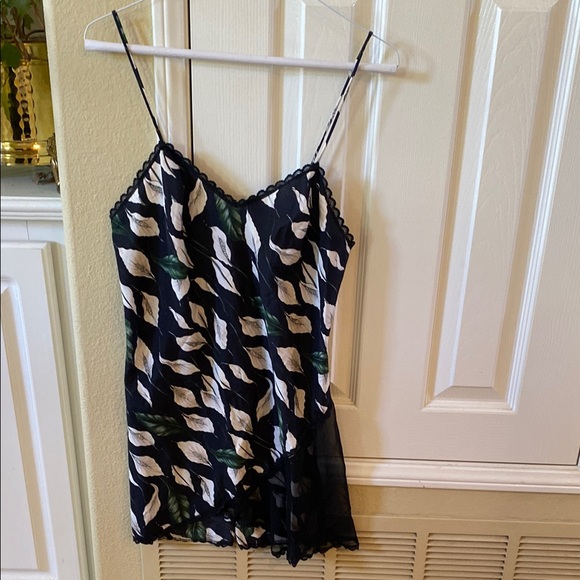 Chic Black and White peace Lilly Print Slip short Dress Vintage Valentino rare